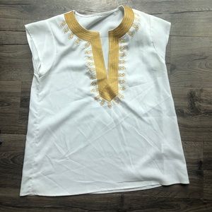White and gold boutique style top